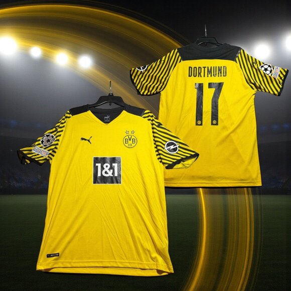 Puma Borussia Dortmund Yellow & Black Soccer Jersey 17 2XL - Picture 1 of 9